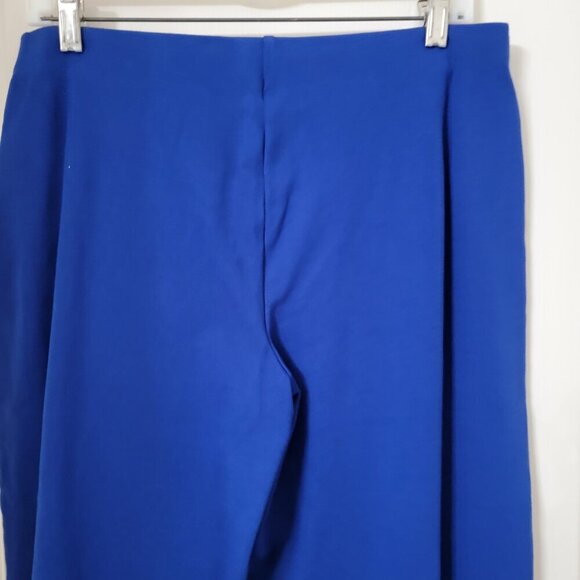 autres filles Size L Royal Blue Pull On Capri / Crop Stretch Pants Wide Leg, EUC - Picture 4 of 12